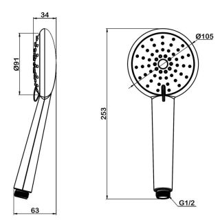 Душевая лейка Swedbe Calypso 5050 хром